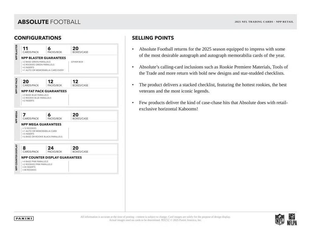 2025 Panini Absolute NFL Mega Box