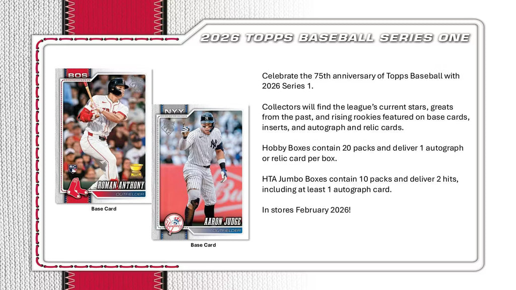 2026 Topps Series 1 Baseball Hobby Jumbo 6-Box Case