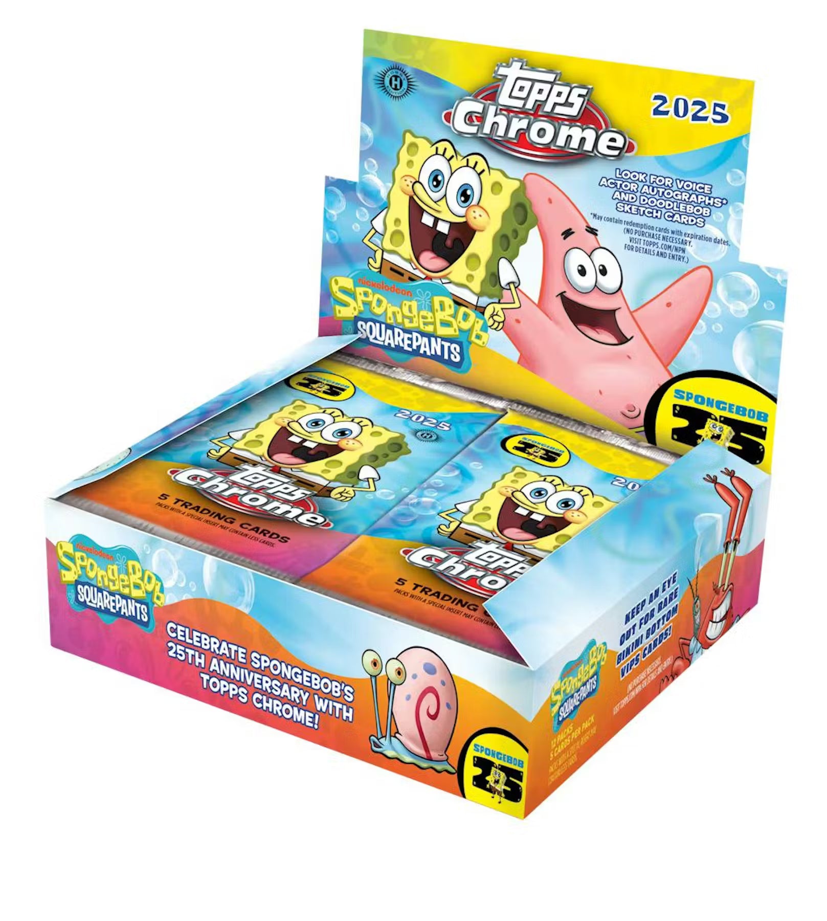 2025 Topps SpongeBob Chrome 25th Anniversary Hobby 12-Box Case