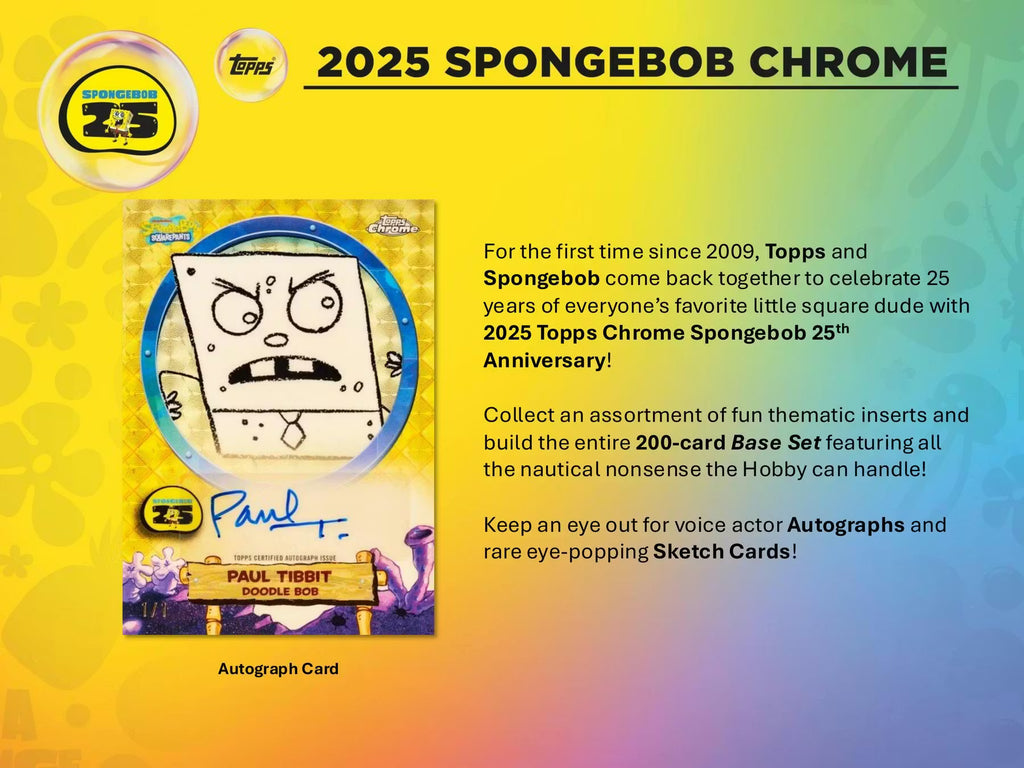 2025 Topps SpongeBob Chrome 25th Anniversary Hobby 12-Box Case