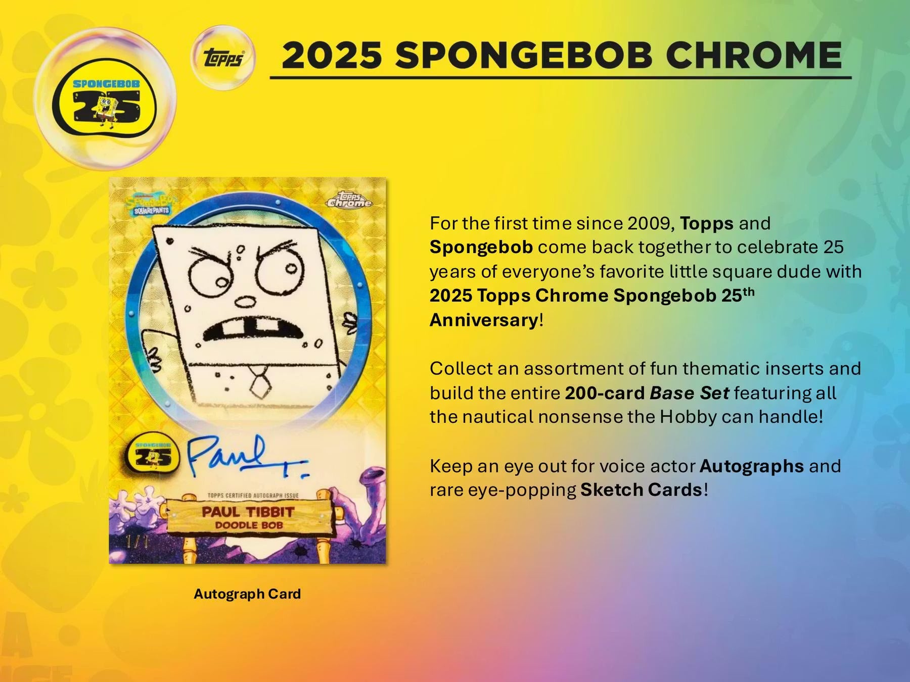 2025 Topps SpongeBob Chrome 25th Anniversary Hobby 12-Box Case