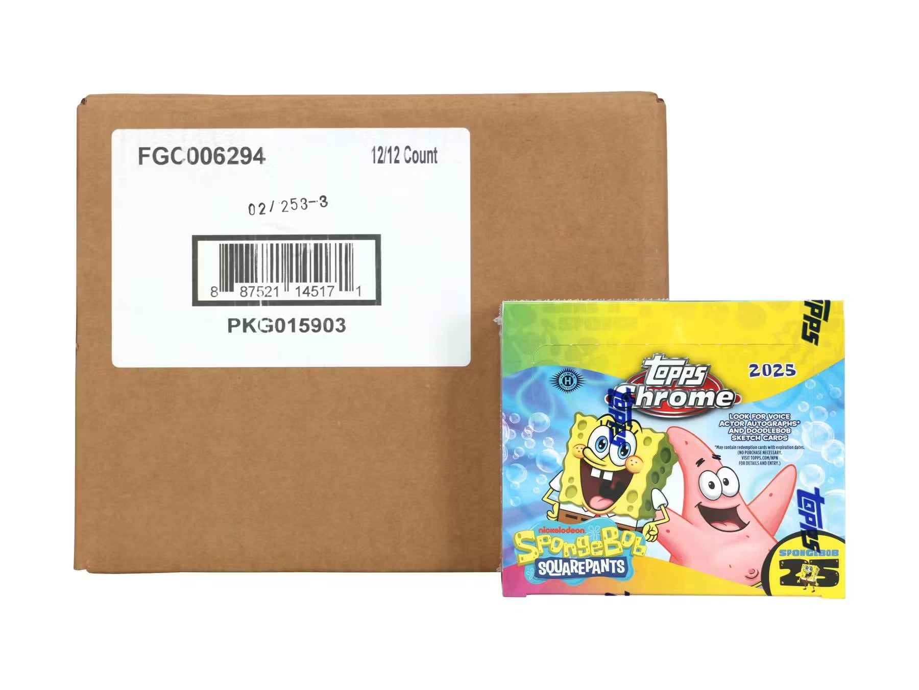 2025 Topps SpongeBob Chrome 25th Anniversary Hobby 12-Box Case