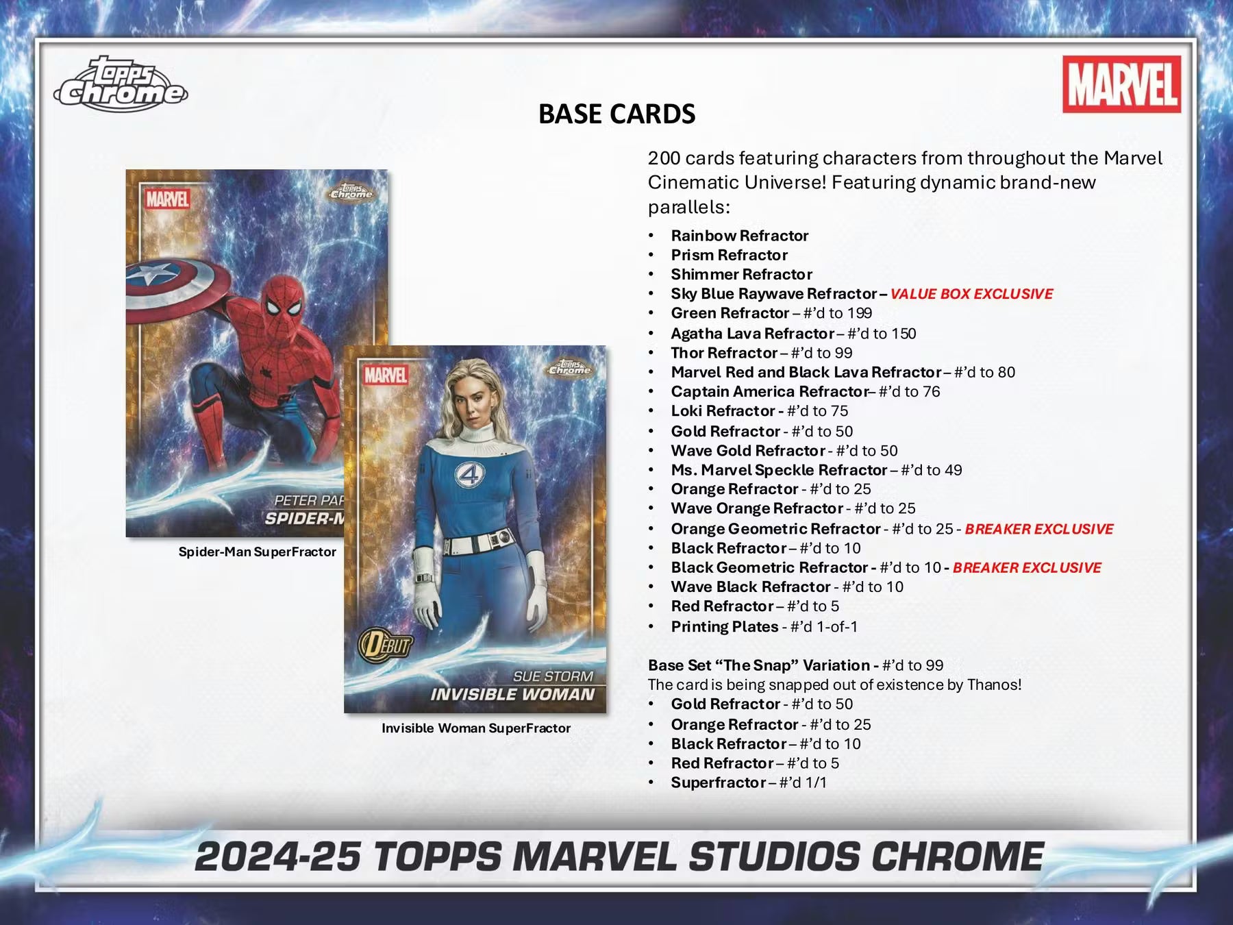 2025 Topps Marvel Studios Chrome 7-Pack Blaster 40-Box Case
