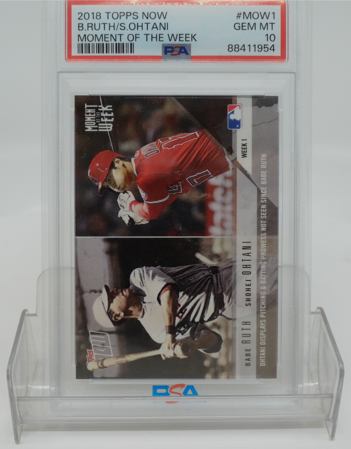 2018 Topps MOTW Ruth/Ohtani PSA 10