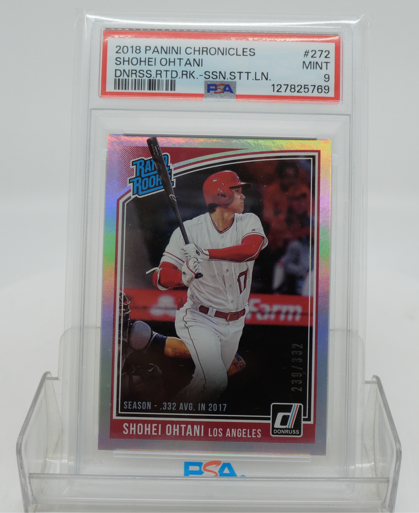 2018 Panini Chronicles Donruss Rated Rookies Shohei Mint PSA 9