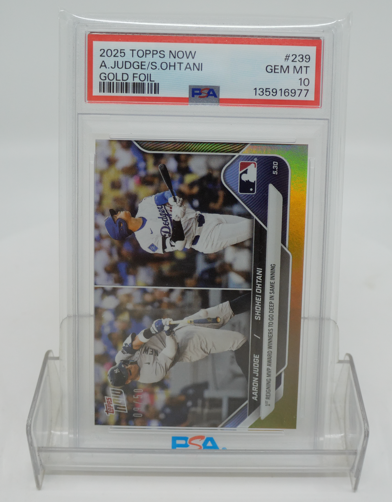 2025 Topps Now Judge/Ohtani Gold Foil PSA 10