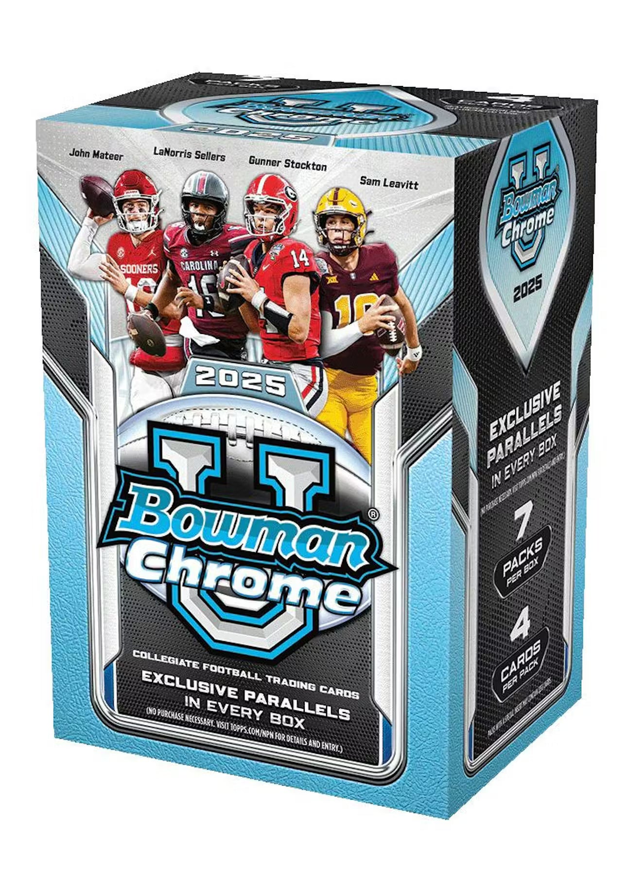 2025 Bowman University Chrome Football 7-Pack Blaster 40-Box Case